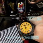 Buy Best Quality Clone Breitling Avenger Yellow Dial Black Rubber Strap Watch